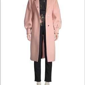 Peasant Sleeve Wool-Blend Coat